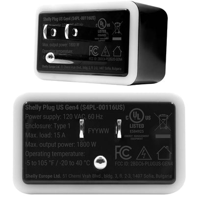 Shelly Plug US Gen4 UL. Multi-Protocol Smart Plug (Matter, Wi-Fi, Zigbee)