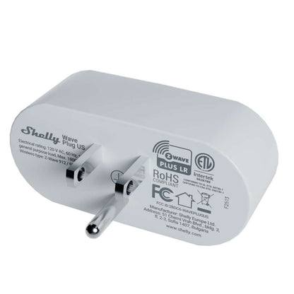 Shelly Wave Plug US LR. Smart Z-Wave Plug with Energy Monitoring (15A / 1800W)
