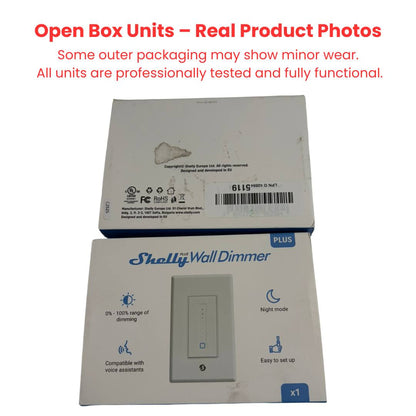 Shelly Plus Wall Dimmer UL | WiFi Smart Light Dimmer Switch (4-Wire, No Hub Required) (Open Box)