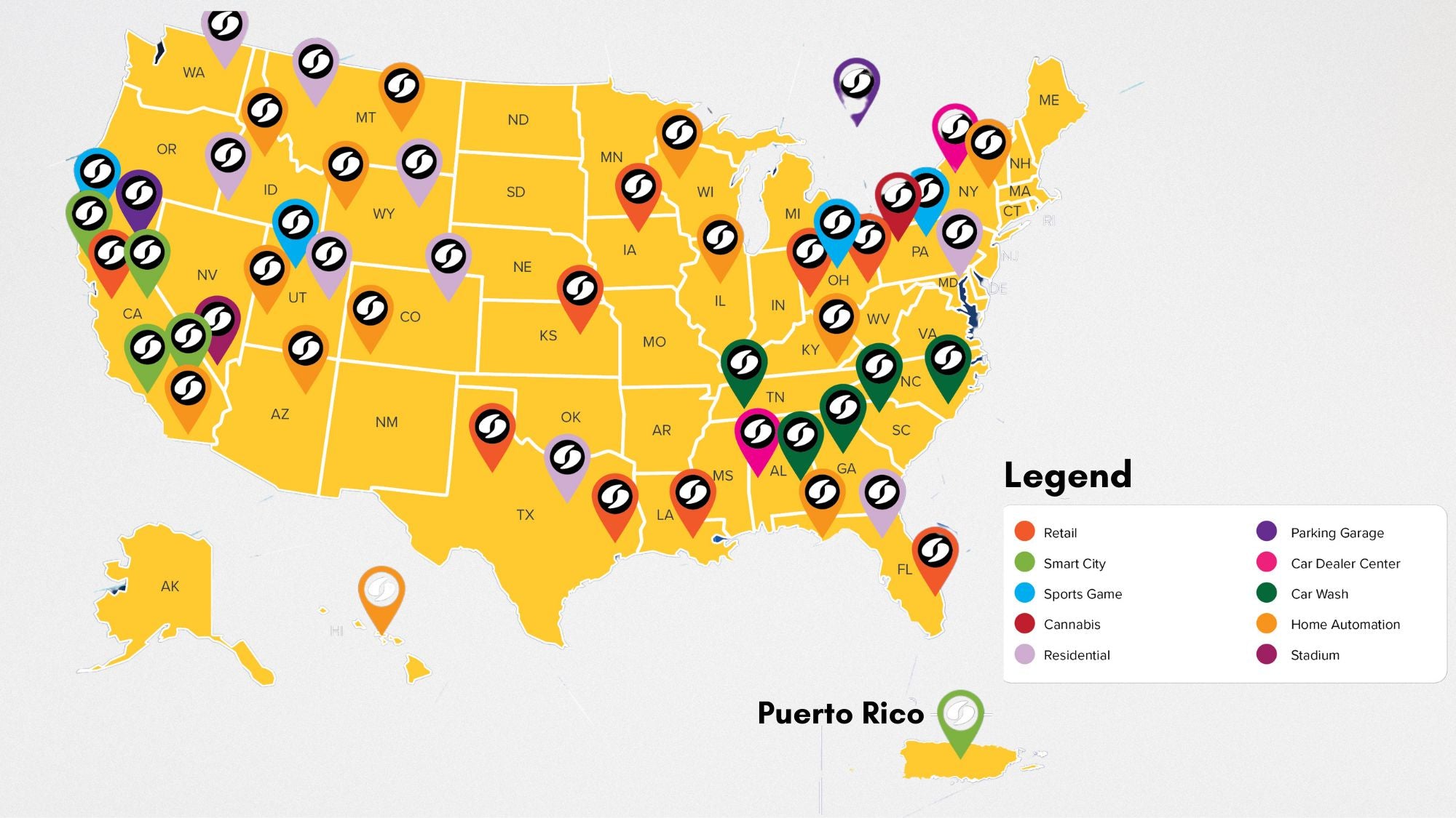 map of united states with use cases