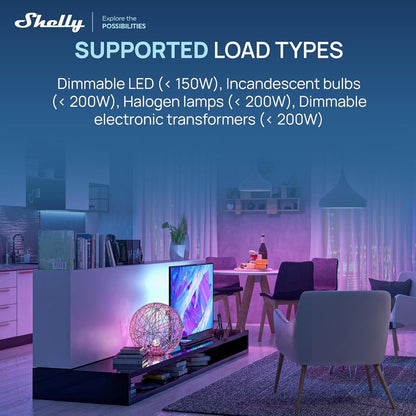 Shelly Dimmer Gen4 US UL-Certified – Smart Wi-Fi, Zigbee & Matter Dimmer Controller (Open Box)