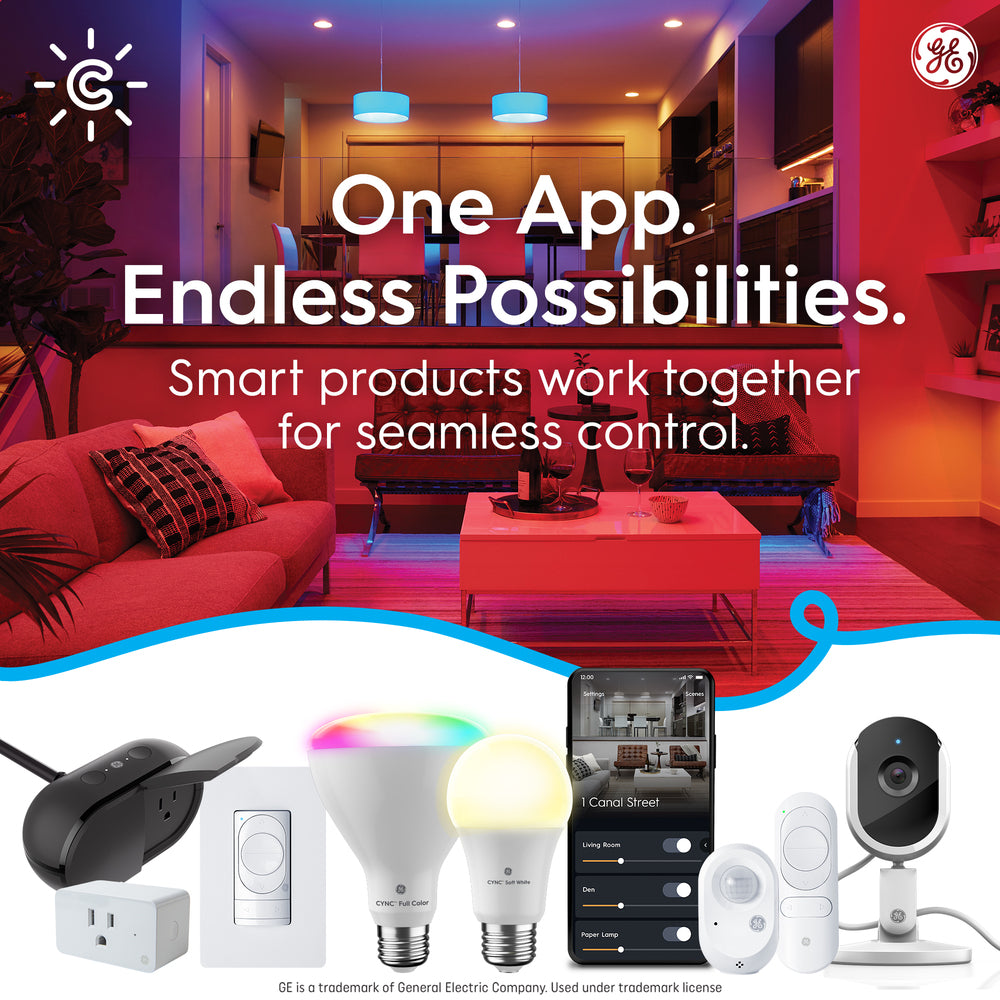Bombilla inteligente Cync Tunable White A19. Bluetooth y Wi-Fi, funciona con Alexa y Google Home (paquete de 2; el empaque puede variar)