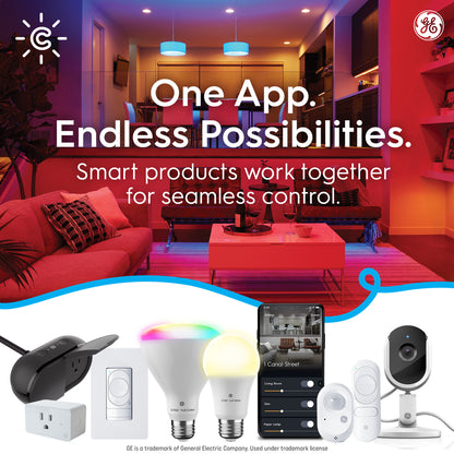 Bombilla inteligente Cync Tunable White A19. Bluetooth y Wi-Fi, funciona con Alexa y Google Home (paquete de 2; el empaque puede variar)