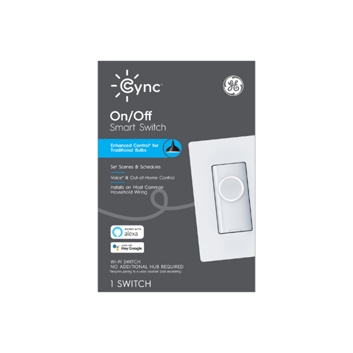 Boton inteligente Cync de encendido/apagado (3 cables/sin neutro) (el embalaje puede variar)