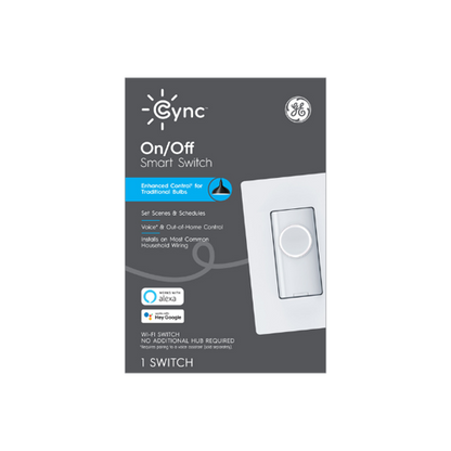 Boton inteligente Cync de encendido/apagado (3 cables/sin neutro) (el embalaje puede variar)