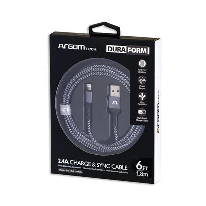 Cable Lightning a USB 2.0 - Carga Rápida - Sincronización - Nylon Trenzado - 1.8M/6FT