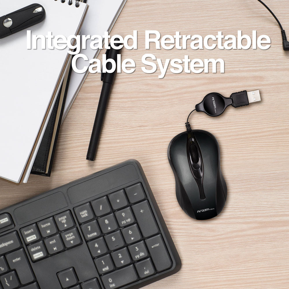 Retractable Optical Mouse 1000 DPI USB