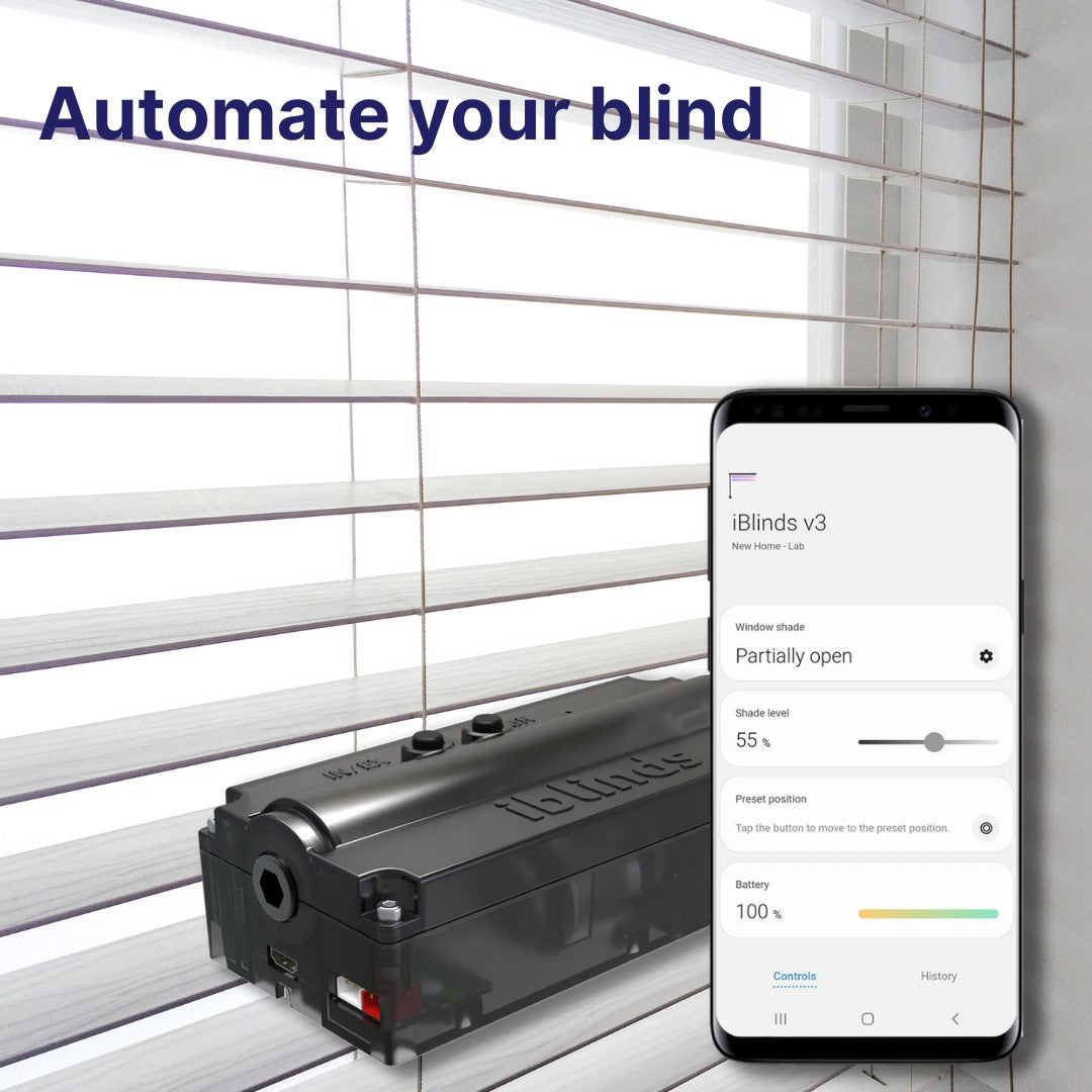 Smart Blinds Automation Kit - Z-Wave Plus Protocol. Retrofit automation for your Tilt Venetian Blinds.