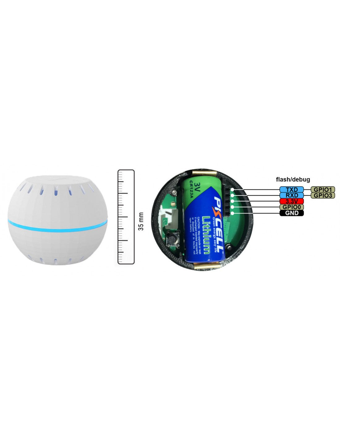 Shelly HT sensor with battery image