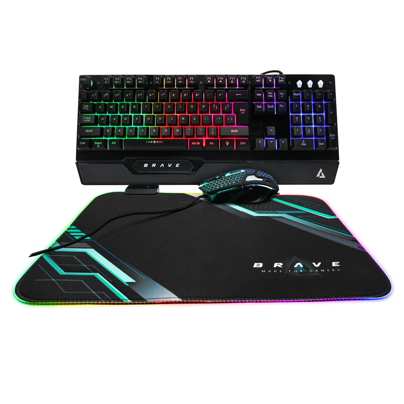 Gaming Keyboard, Mouse & Mouse Pad with LED Combo Brave BRV84 USB