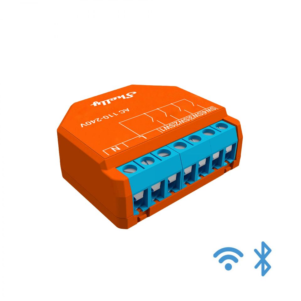 Shelly Plus I4. Controlador de 4 entradas digitales operado por Wi-Fi para escenas inteligentes y control de acciones mejorado.