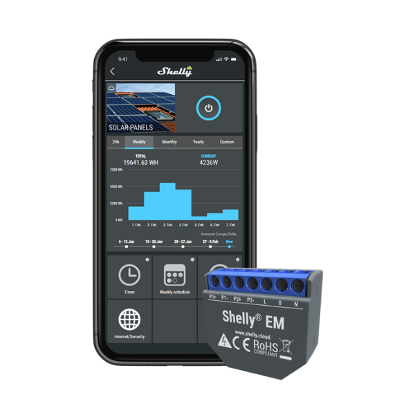 Shelly EM. Medidor de energía inteligente con control de contactor –  Digital Bay Tech