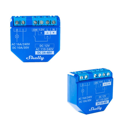 Shelly Plus 1 UL certified. Wi-Fi operated smart relay switch, 1 channel 15A, with dry contacts