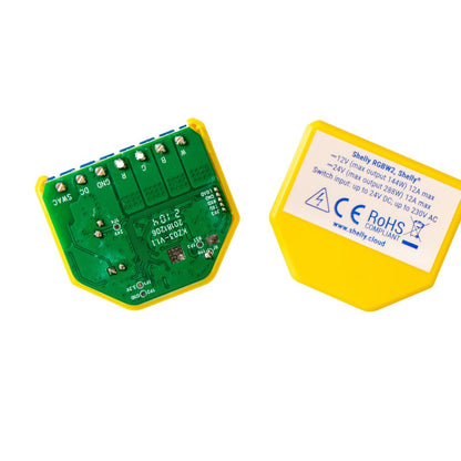Shelly RGBW2. La solución inteligente Wi-Fi más pequeña para cualquier tira de LED. RGB+W, 4 tiras LED de un solo color o cualquier luz LED regulable