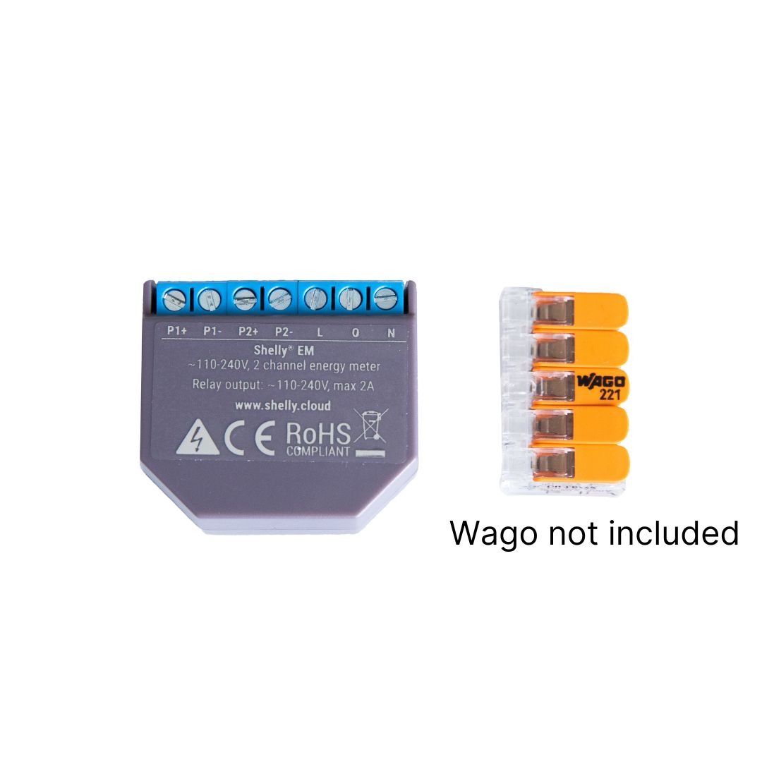 Shelly EM + Clamp Domotica WiFi Operated Energy Meter Contactor